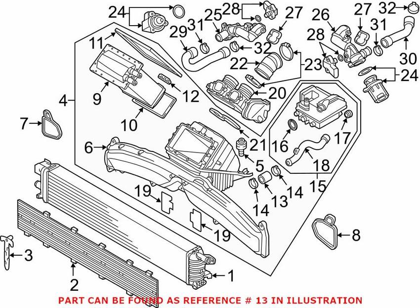 Audi Engine Coolant Pipe 079103237A